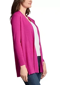 Petite Long Sleeve Cardigan with Side Slits