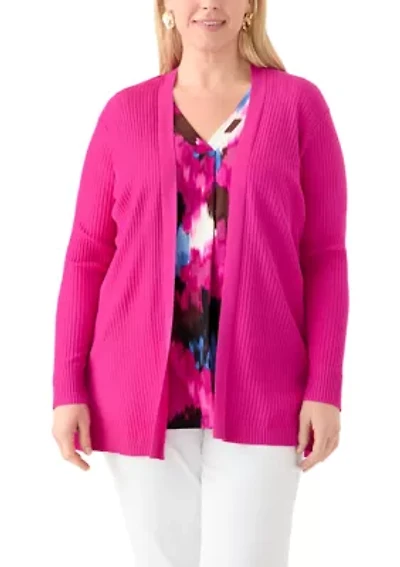 Plus Sutton Ribbed Cardigan