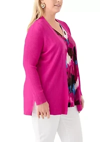Plus Sutton Ribbed Cardigan
