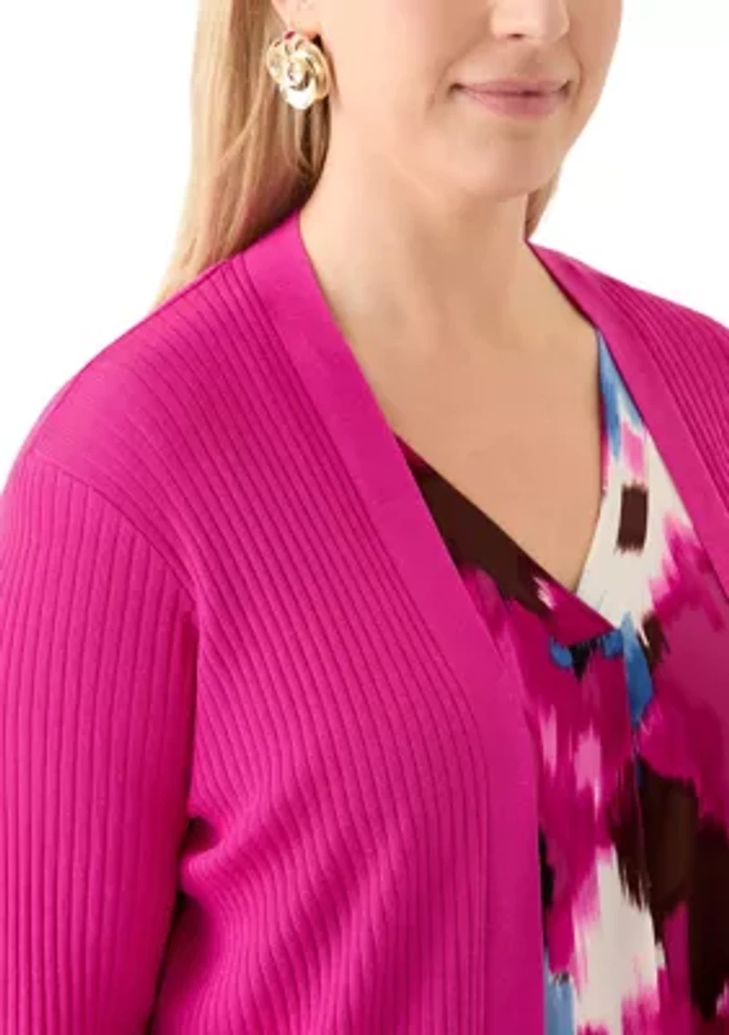 Plus Sutton Ribbed Cardigan
