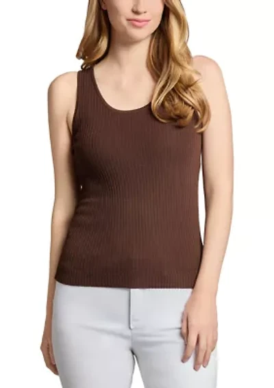 Women's Scoop Neck Ribbed Knit Tank Top