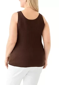 Plus Scoop Neck Flat Rib Tank Top