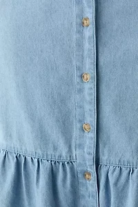 Plus Tiered Button Up Skirt