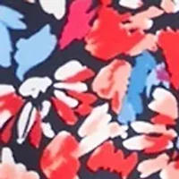 Petite Printed Flutter Sleeve Double Trim Top