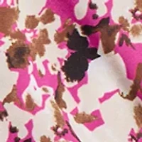 Petite Printed Extended Shoulder Double Trim Top