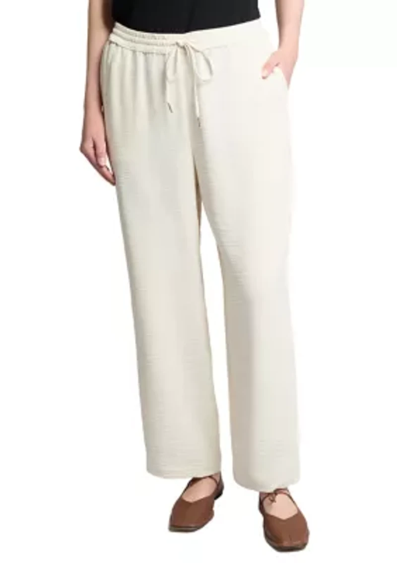 Petite Pull On Drawstring Wide Leg Pants