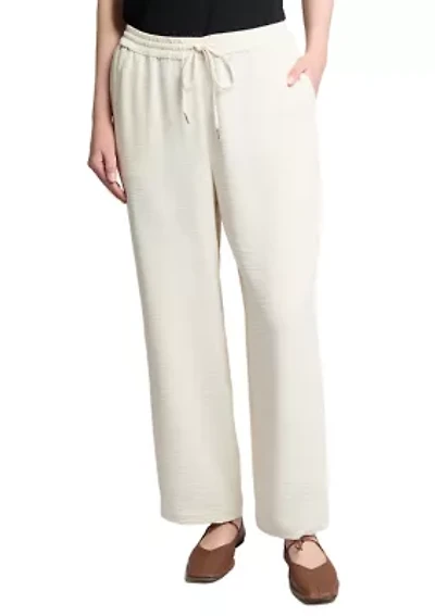Petite Pull On Drawstring Wide Leg Pants
