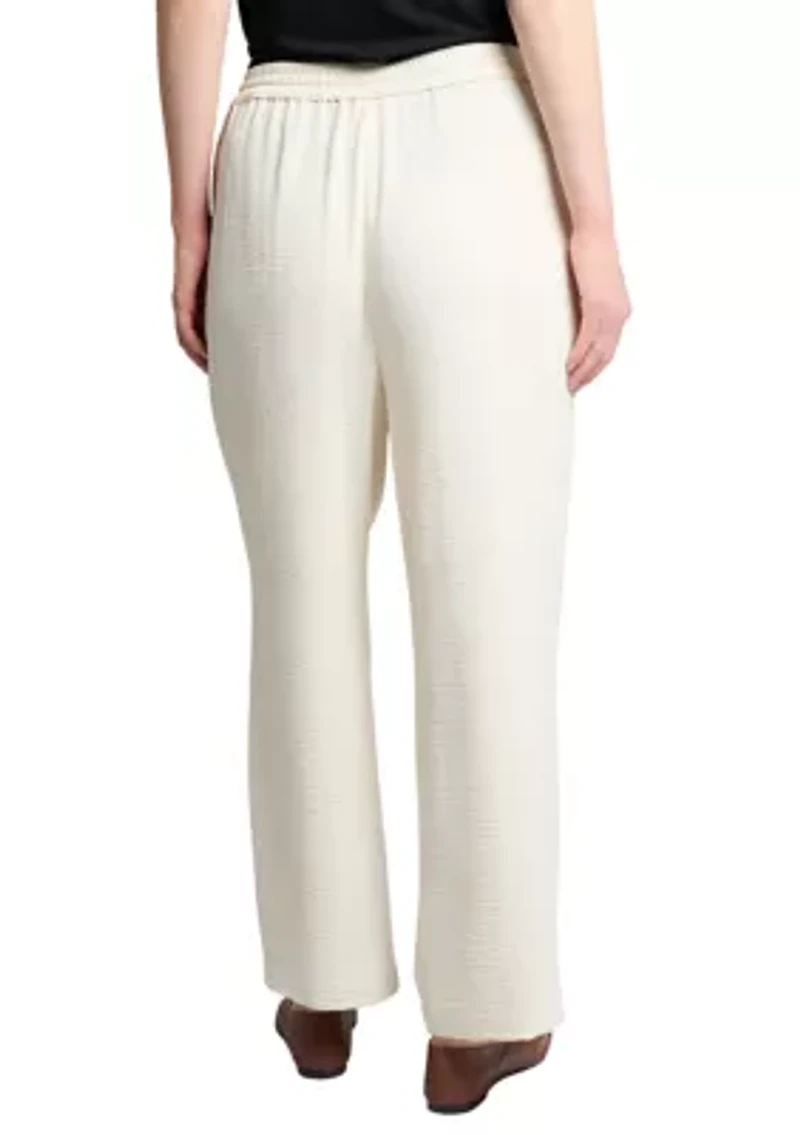 Petite Pull On Drawstring Wide Leg Pants