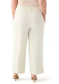 Plus Pull On Drawstring Wide Leg Pants
