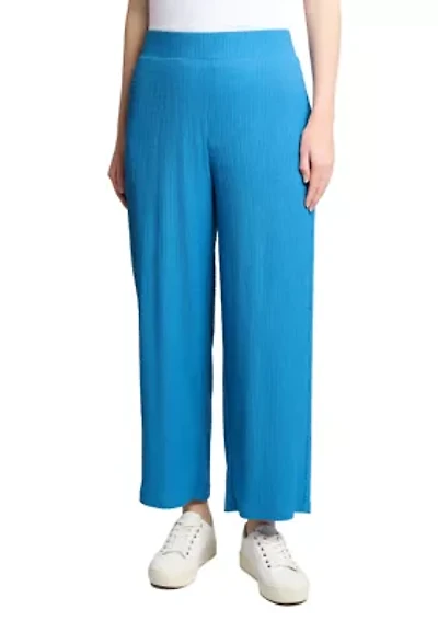 Petite Pull On Wide Leg Cropped Pants