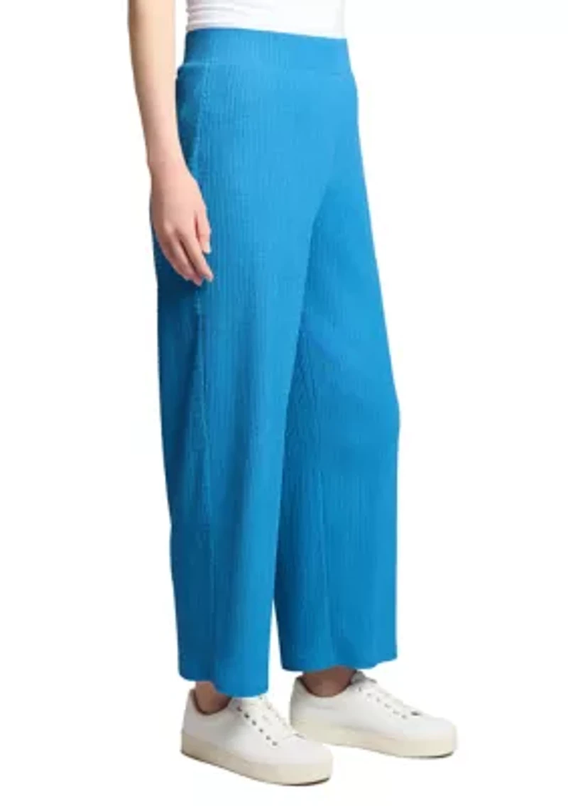 Petite Pull On Wide Leg Cropped Pants