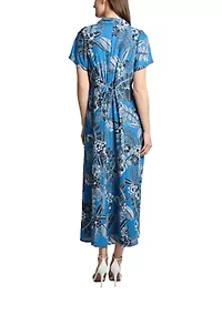 Petite Floral Printed Maxi Shirtdress