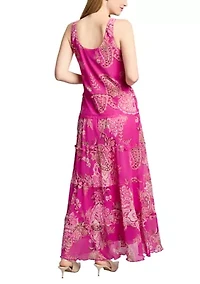 Women's Floral Printed Multi Tiered Dress