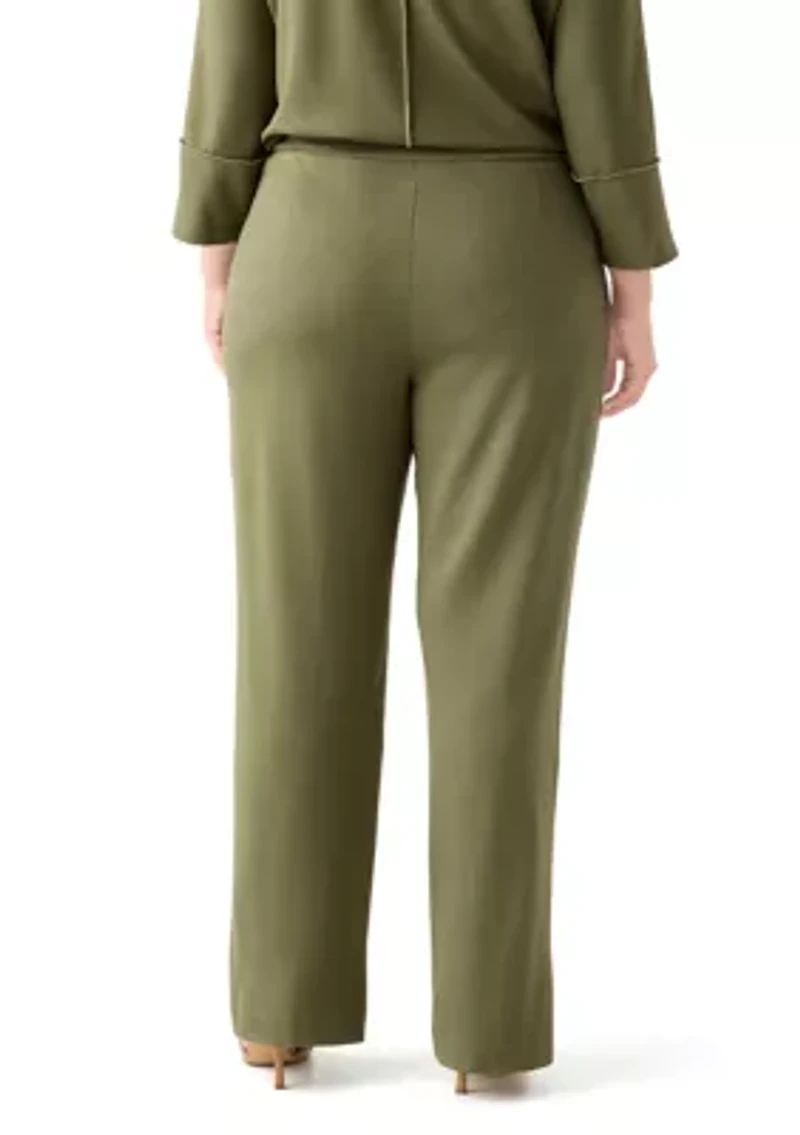 Plus Pull On Pintuck Trousers