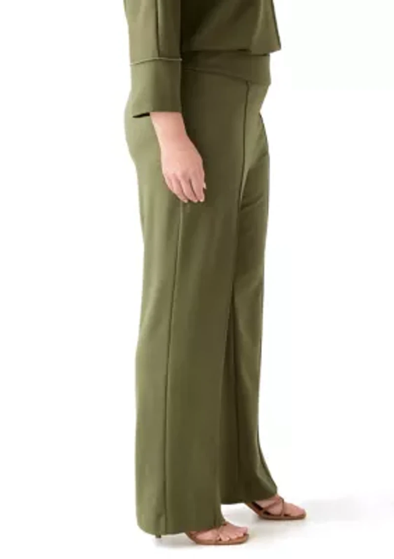 Plus Pull On Pintuck Trousers