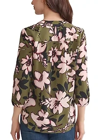 Women's 3/4 Sleeve V-Neck Tunic Top