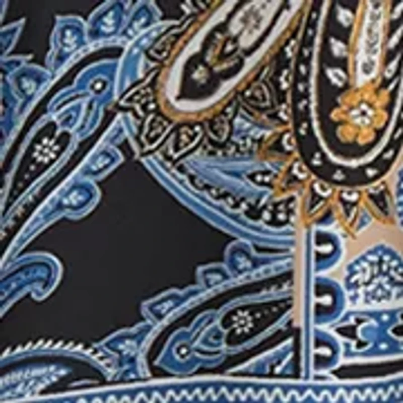Women's Long Sleeve Printed Chiffon A-Line Dress