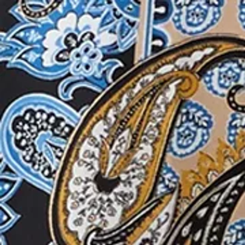 Plus Long Sleeve Shirt Dress with Small Tiered Printed Flat Satin Self Back-Facing