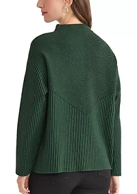 Women's Long Sleeve Mock Neck Jacquard Sweater