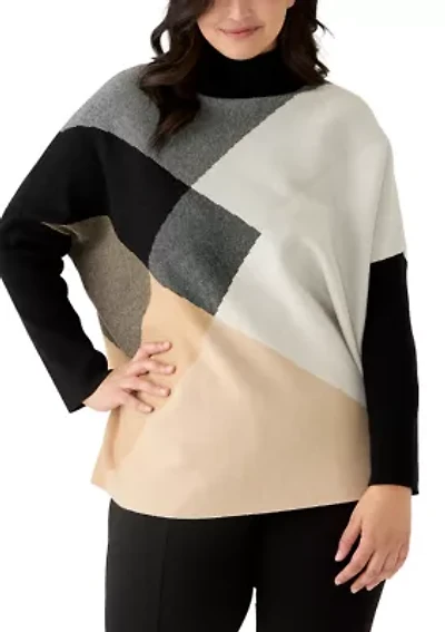 Plus Funnel Turtleneck Pullover