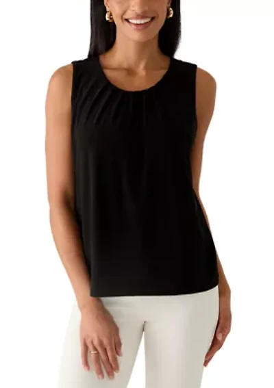 Women's Sleeveless Pleat Front Top