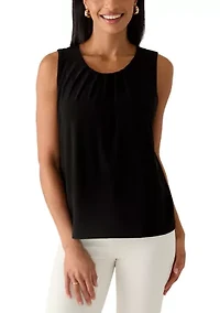 Women's Sleeveless Pleat Front Top