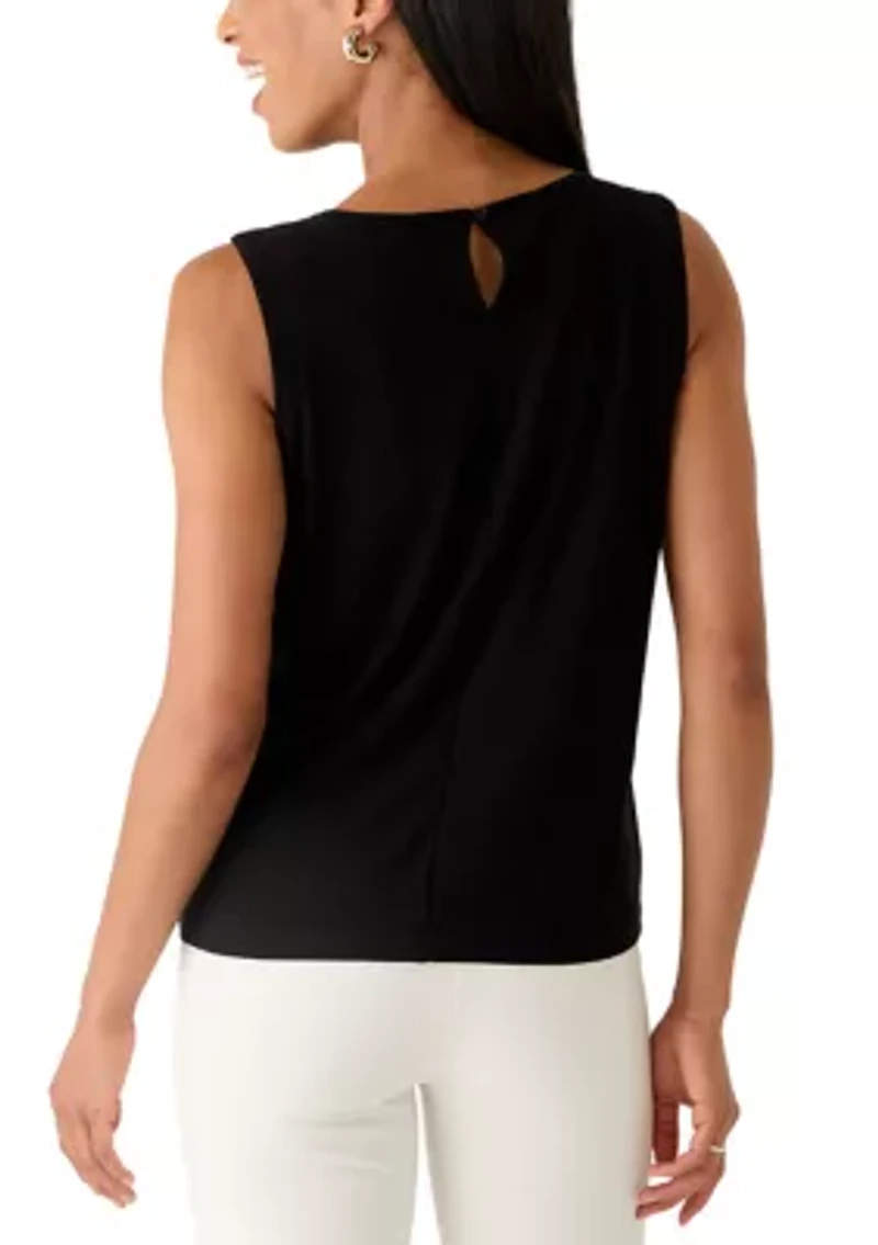Women's Sleeveless Pleat Front Top