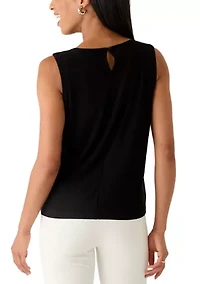 Women's Sleeveless Pleat Front Top