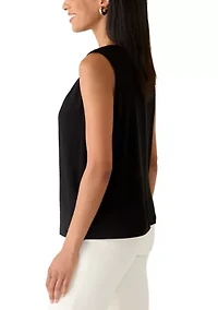 Women's Sleeveless Pleat Front Top