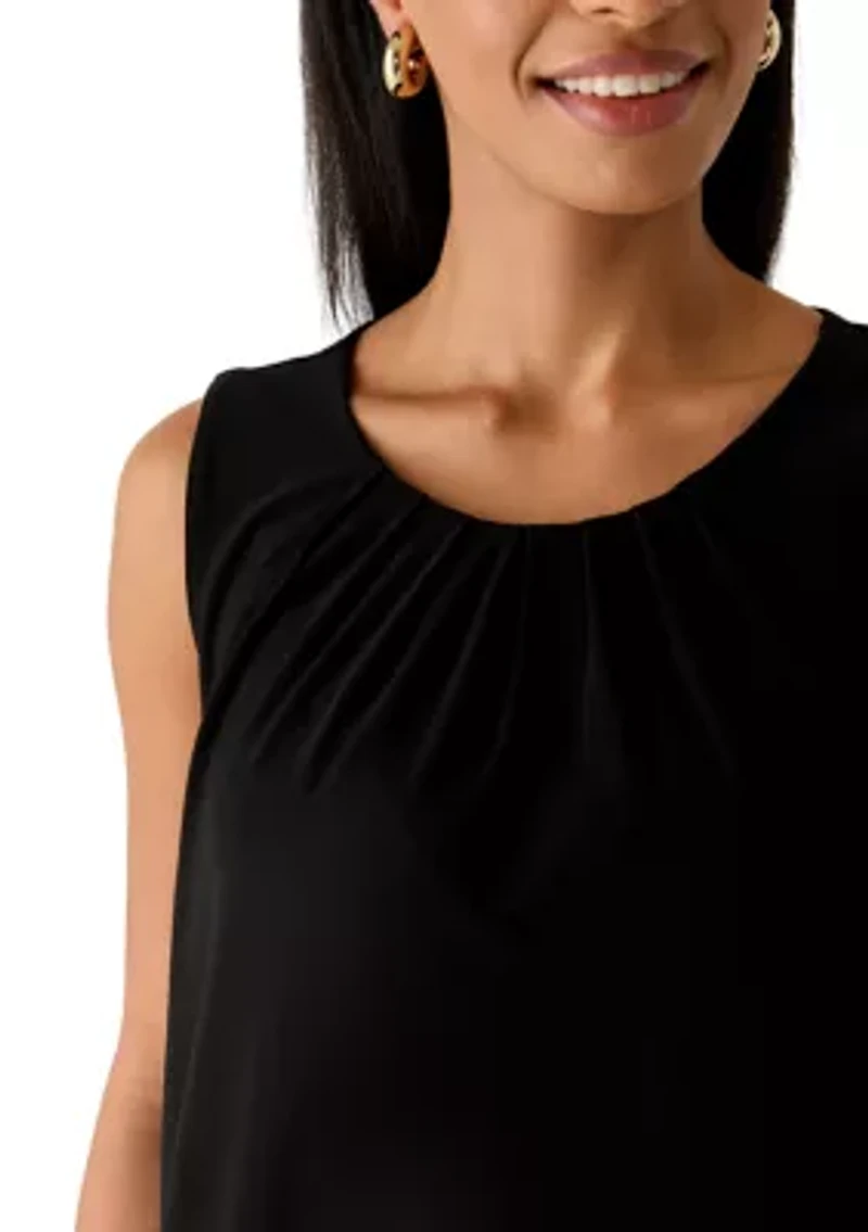 Women's Sleeveless Pleat Front Top