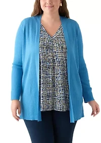 Plus Sutton Ribbed Cardigan