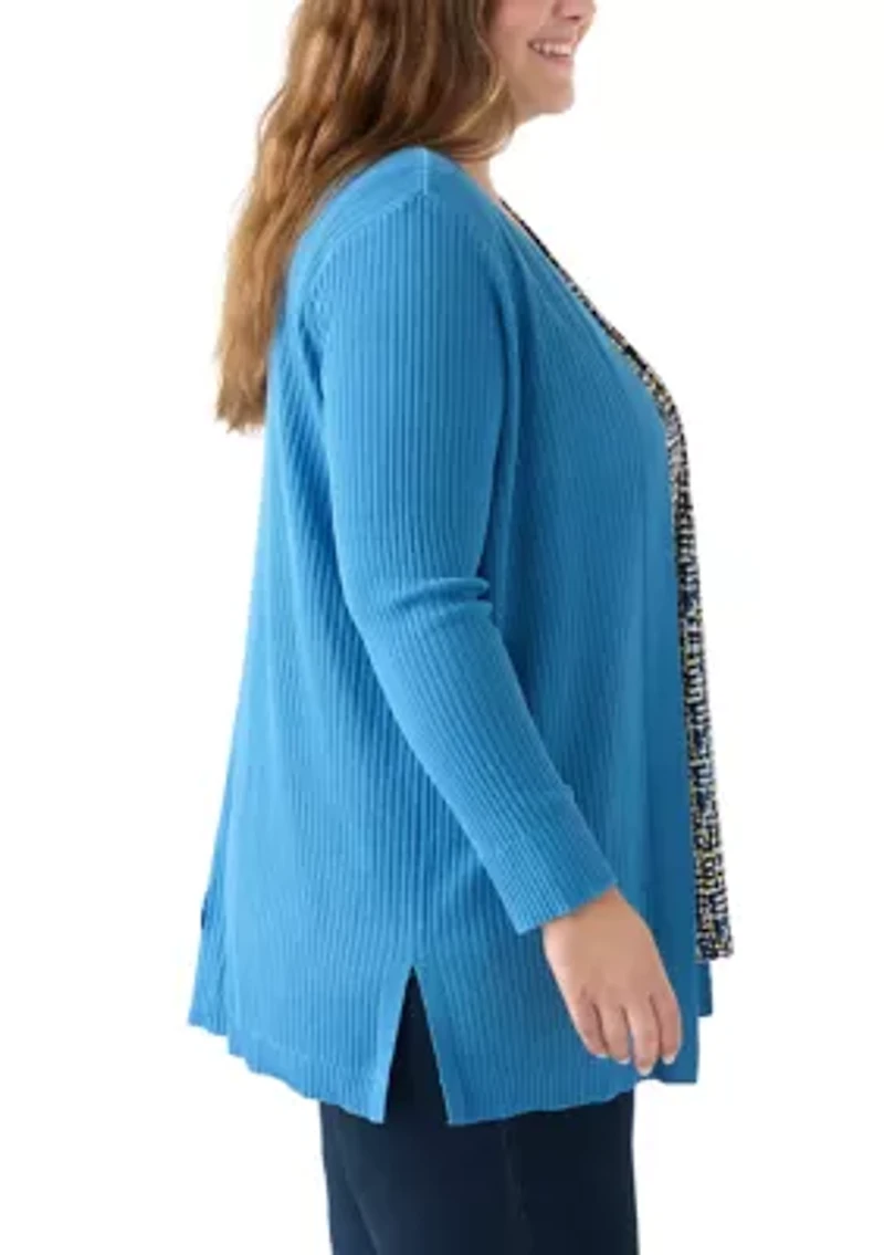 Plus Sutton Ribbed Cardigan