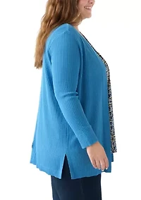 Plus Sutton Ribbed Cardigan