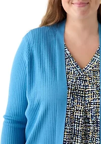 Plus Sutton Ribbed Cardigan