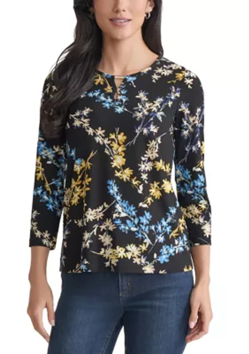 Petite 3/4 Bar Keyhole Top - Printed
