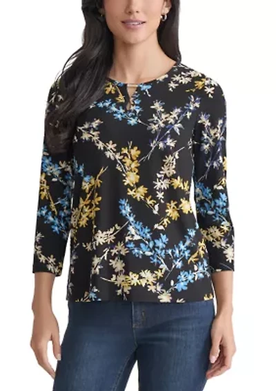 Petite 3/4 Bar Keyhole Top - Printed