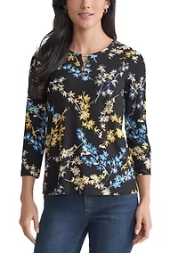 Petite 3/4 Bar Keyhole Top - Printed