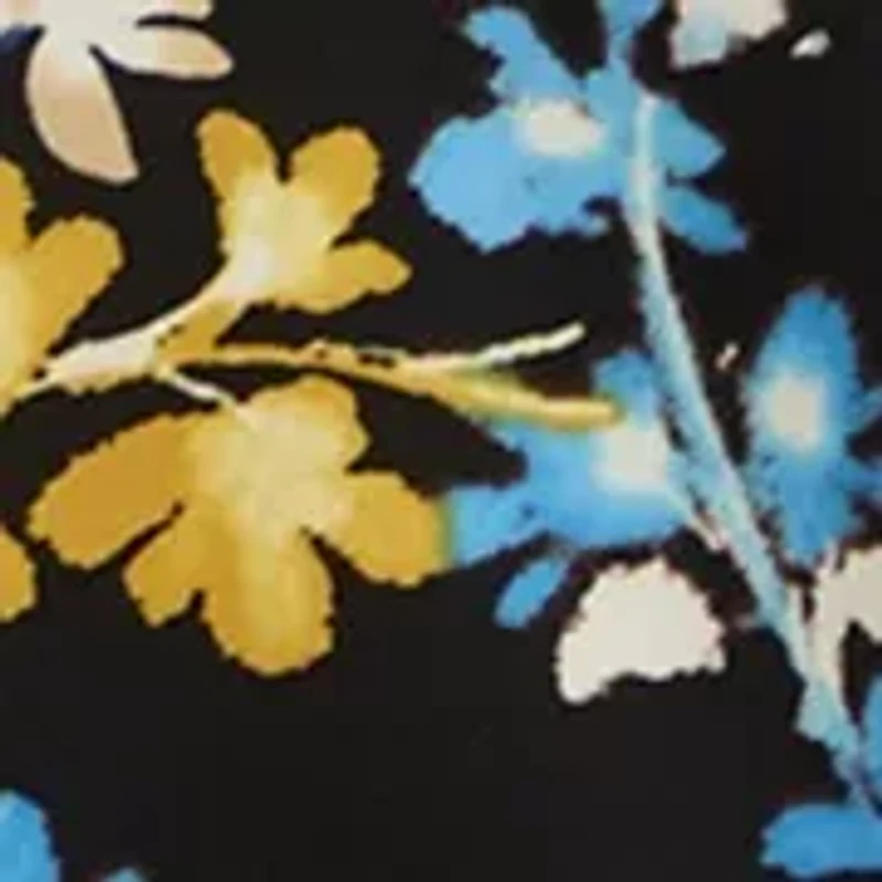 Plus 3/4 Sleeve Printed Keyhole Top