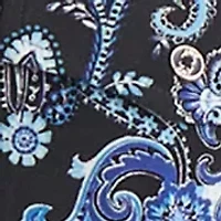 Petite 3/4 Sleeve Split Neck Top