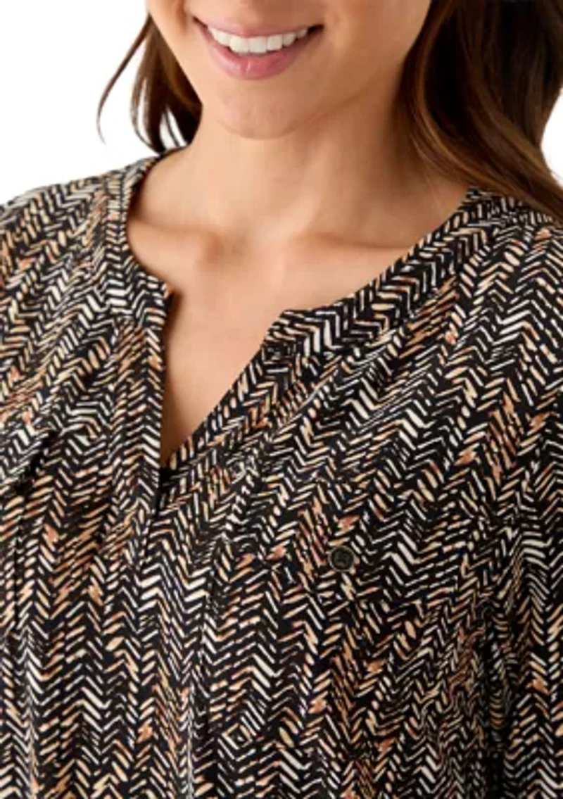 Women's 3/4 Sleeve Print Top