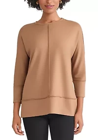 Petite Three Quarter Dolman Sleeve Detail T-Shirt