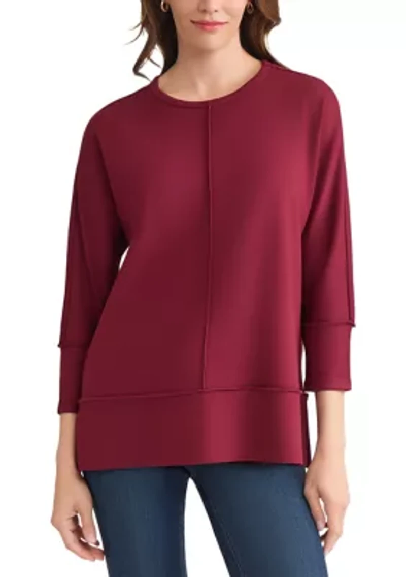 Petite Three Quarter Dolman Sleeve Detail T-Shirt