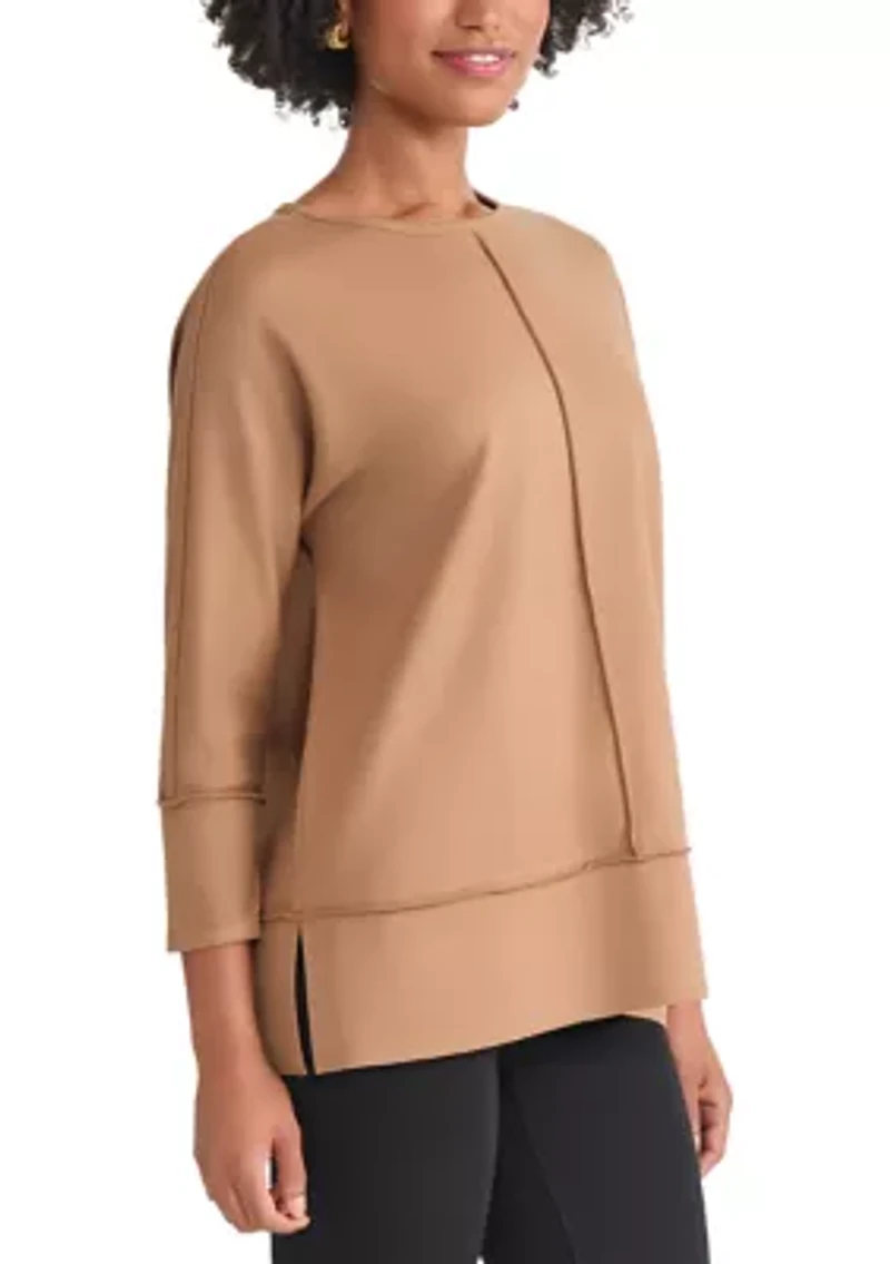 Petite Three Quarter Dolman Sleeve Detail T-Shirt