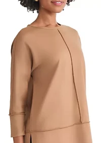 Petite Three Quarter Dolman Sleeve Detail T-Shirt