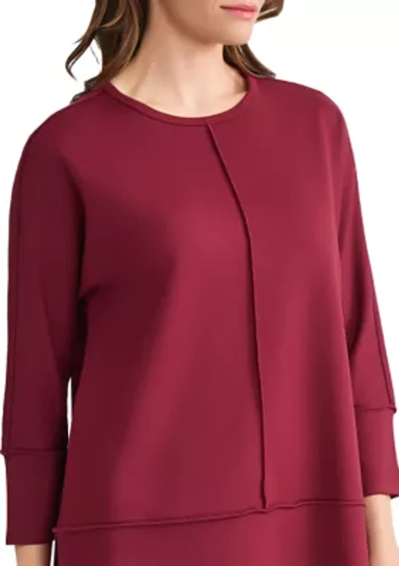 Petite Three Quarter Dolman Sleeve Detail T-Shirt