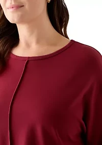 Plus Serenity Knit 3/4 Dolman Sleeve Tunic Top