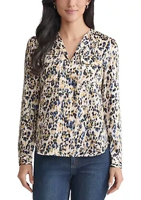 Women's Long Sleeve Printed Utility Blouse