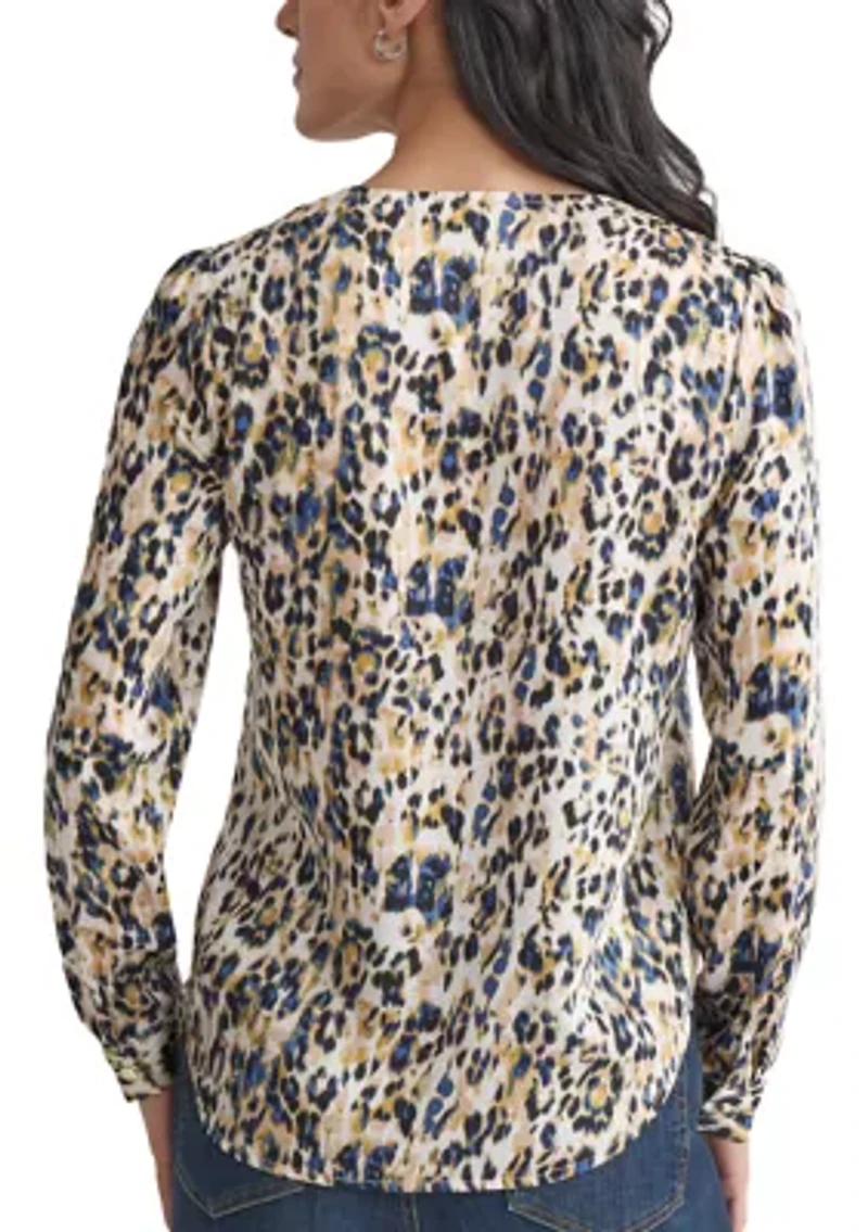 Women's Long Sleeve Printed Utility Blouse