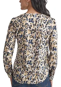 Women's Long Sleeve Printed Utility Blouse