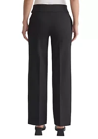 Petite Pull On Pintuck Wide Leg Pants